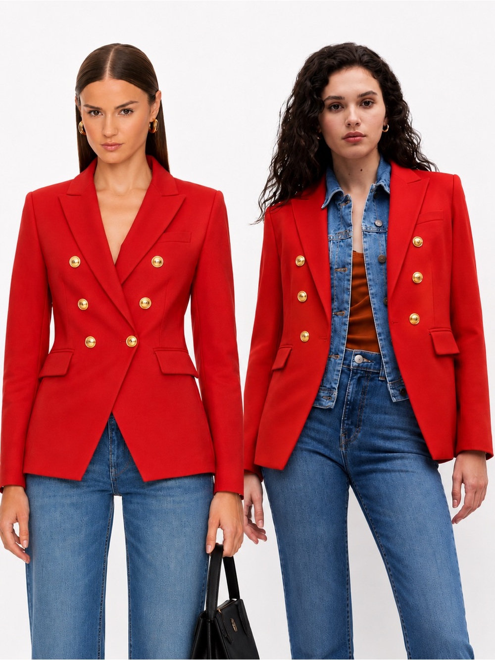 Veronica Beard Miller Dickey Blazer Double Breasted Jacket Flame Red Size 2